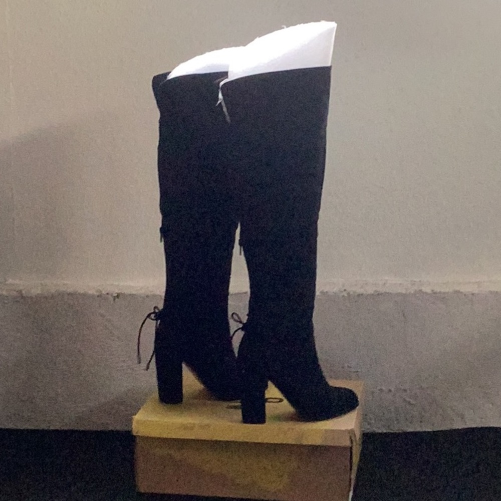 Mix No. 6, Praha, Black Over The Knee Boot